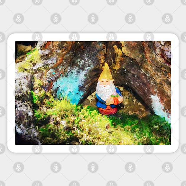 Woodland Gnome 6 Sticker by Robert Alsop